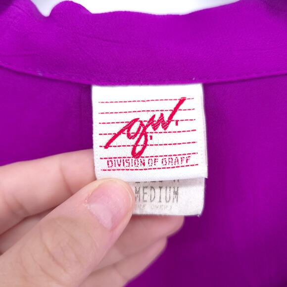 Vintage G.W Division of Graff Western Jeweled Button Down Studded Boho Blouse M - Picture 7 of 13